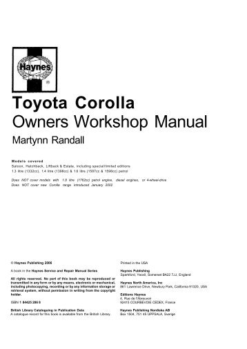 How To Download 2003 Toyota Corolla Repair Manual